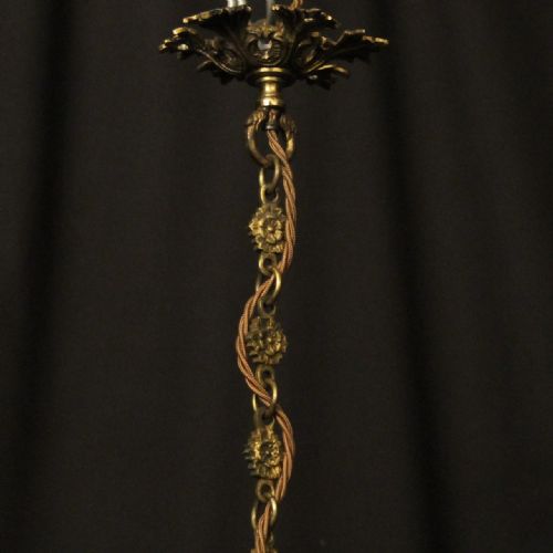 FRENCH GILDED BRONZE EMPIRE 4 LIGHT ANTIQUE CHANDELIER - ADDITIONAL PHOTO 9
