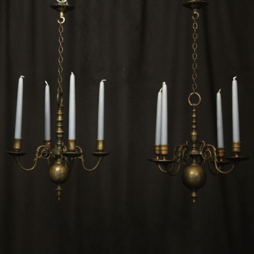 english pair of bronze antique chandeliers - CATEGORY: ANTIQUE LIGHTING - DATED 19TH CENTURY