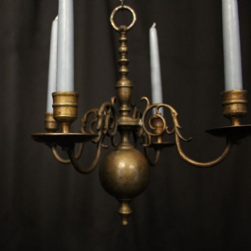ENGLISH PAIR OF BRONZE ANTIQUE CHANDELIERS - ADDITIONAL PHOTO 6