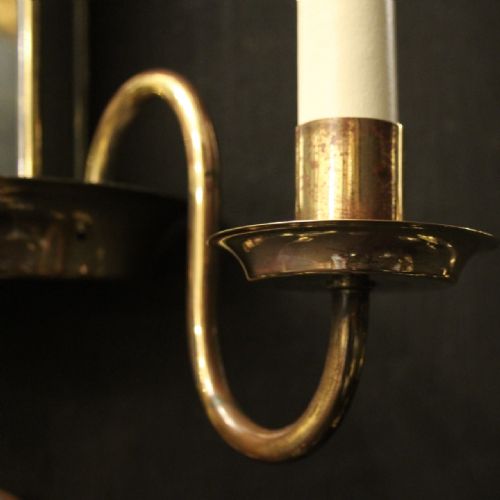 ENGLISH SET OF 4 ART DECO BRASS TWIN ARM ANTIQUE WALL LIGHTS - ADDITIONAL PHOTO 2