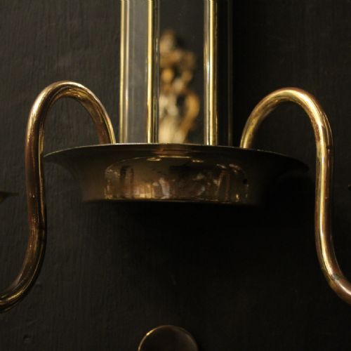 ENGLISH SET OF 4 ART DECO BRASS TWIN ARM ANTIQUE WALL LIGHTS - ADDITIONAL PHOTO 7