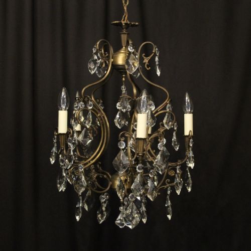 italian gilded 5 light antique chandelier - CATEGORY: ANTIQUE LIGHTING - DATED 1930