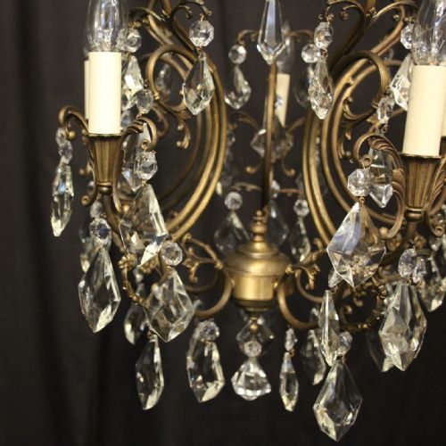 ITALIAN GILDED 5 LIGHT ANTIQUE CHANDELIER - ADDITIONAL PHOTO 1
