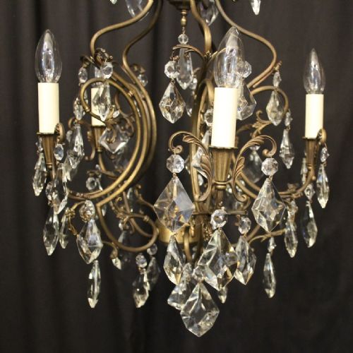 ITALIAN GILDED 5 LIGHT ANTIQUE CHANDELIER - ADDITIONAL PHOTO 2