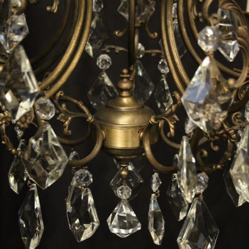 ITALIAN GILDED 5 LIGHT ANTIQUE CHANDELIER - ADDITIONAL PHOTO 5