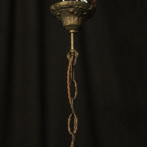 ITALIAN GILDED 5 LIGHT ANTIQUE CHANDELIER - ADDITIONAL PHOTO 9