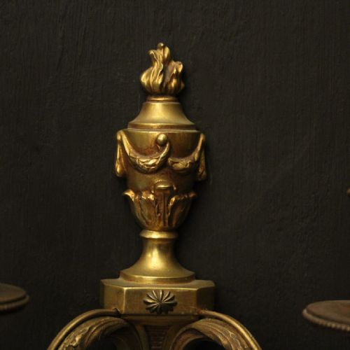 FRENCH PAIR OF GILDED TWIN ARM ANTIQUE WALL LIGHTS - ADDITIONAL PHOTO 3