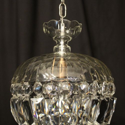 ENGLISH PAIR OF ANTIQUE CRYSTAL BAG CHANDELIERS - ADDITIONAL PHOTO 2