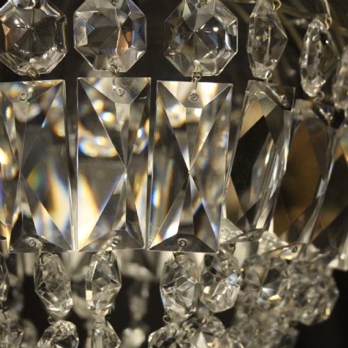 ENGLISH PAIR OF ANTIQUE CRYSTAL BAG CHANDELIERS - ADDITIONAL PHOTO 6