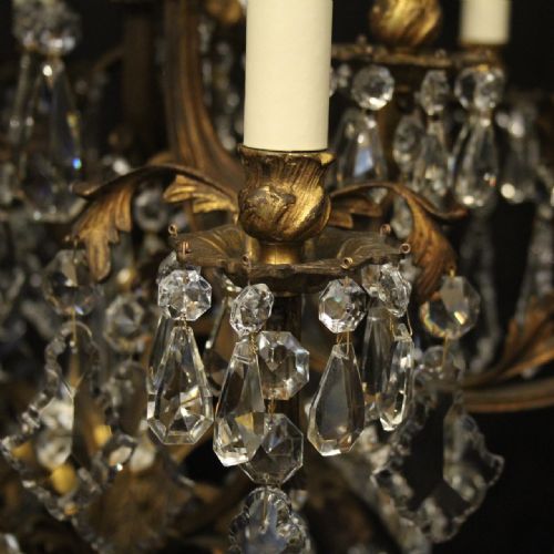 FRENCH GILDED BRONZE BIRDCAGE CRYSTAL CHANDELIER - ADDITIONAL PHOTO 3