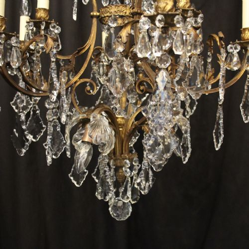 FRENCH GILDED BRONZE BIRDCAGE CRYSTAL CHANDELIER - ADDITIONAL PHOTO 4