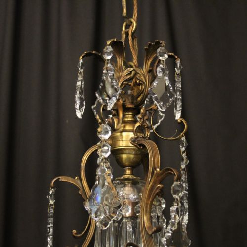 FRENCH GILDED BRONZE BIRDCAGE CRYSTAL CHANDELIER - ADDITIONAL PHOTO 9
