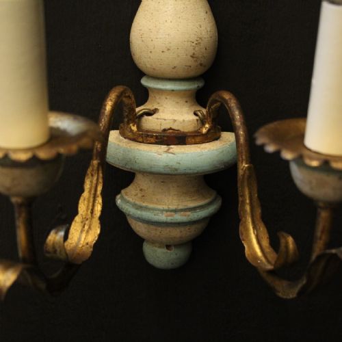 FRENCH PAIR OF TOLEWARE TWIN ARM WALL LIGHTS - ADDITIONAL PHOTO 7