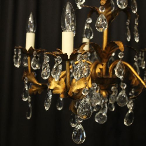 ITALIAN FLORENTINE 5 LIGHT LEAF CHANDELIER - ADDITIONAL PHOTO 1
