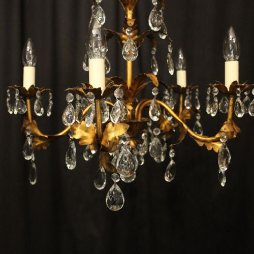 ITALIAN FLORENTINE 5 LIGHT LEAF CHANDELIER - ADDITIONAL PHOTO 2