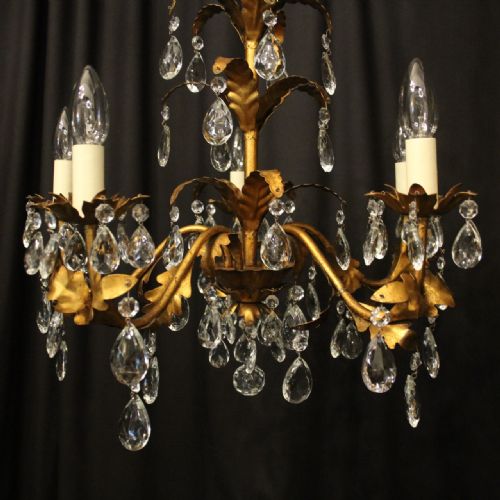 ITALIAN FLORENTINE 5 LIGHT LEAF CHANDELIER - ADDITIONAL PHOTO 4