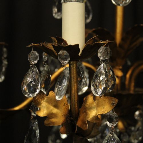 ITALIAN FLORENTINE 5 LIGHT LEAF CHANDELIER - ADDITIONAL PHOTO 5