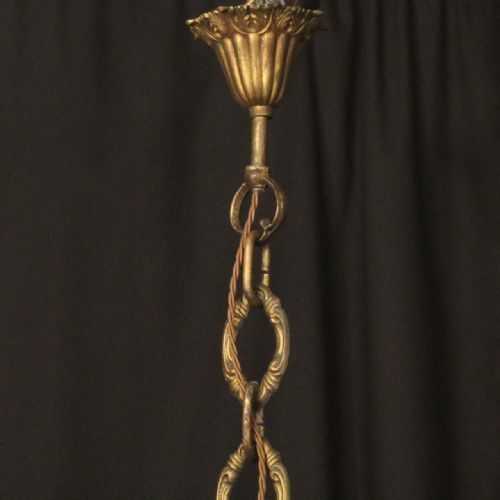 ITALIAN GILDED BRONZE CRYSTAL 12 LIGHT ANTIQUE CHANDELIER - ADDITIONAL PHOTO 7