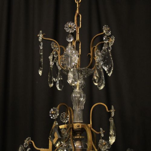 FRENCH GILDED CRYSTAL 7 LIGHT ANTIQUE CHANDELIER - ADDITIONAL PHOTO 8