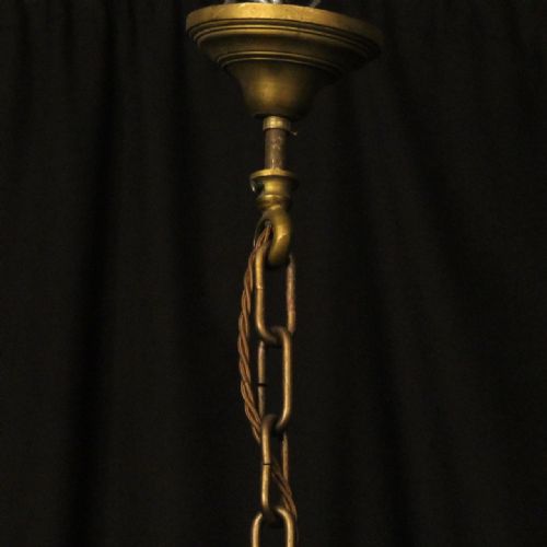 FRENCH GILDED CRYSTAL 7 LIGHT ANTIQUE CHANDELIER - ADDITIONAL PHOTO 9