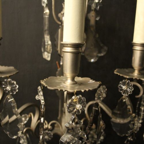 FRENCH PAIR OF SILVER GILDED BRONZE WALL SCONCES - ADDITIONAL PHOTO 3