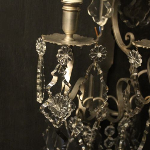 FRENCH PAIR OF SILVER GILDED BRONZE WALL SCONCES - ADDITIONAL PHOTO 7