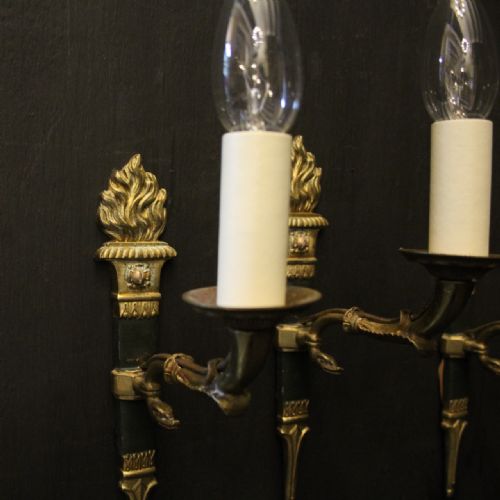FRENCH SET OF 4 EMPIRE SINGLE ARM ANTIQUE WALL LIGHTS - ADDITIONAL PHOTO 3