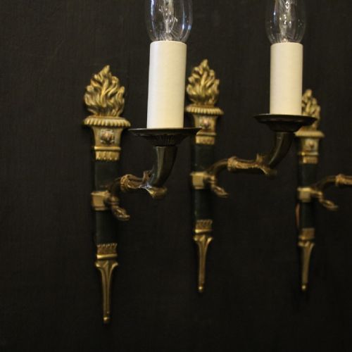 FRENCH SET OF 4 EMPIRE SINGLE ARM ANTIQUE WALL LIGHTS - ADDITIONAL PHOTO 6
