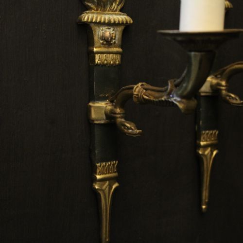 FRENCH SET OF 4 EMPIRE SINGLE ARM ANTIQUE WALL LIGHTS - ADDITIONAL PHOTO 7