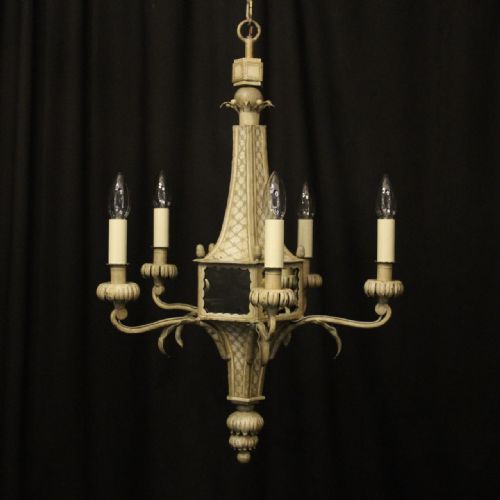 english 5 light polychrome pagoda chandelier - CATEGORY: ANTIQUE LIGHTING - DATED 1930