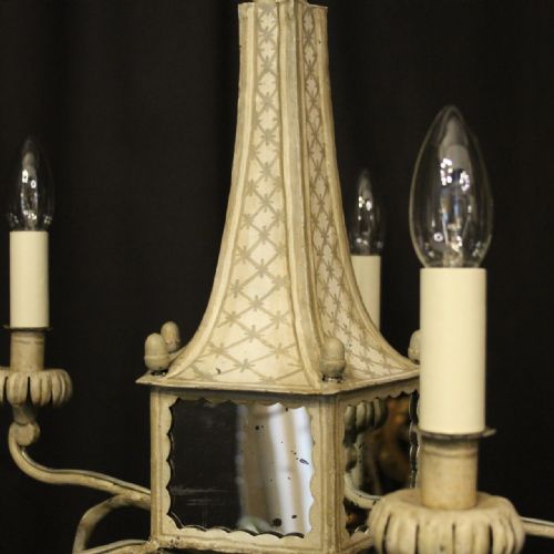 ENGLISH 5 LIGHT POLYCHROME PAGODA CHANDELIER - ADDITIONAL PHOTO 7