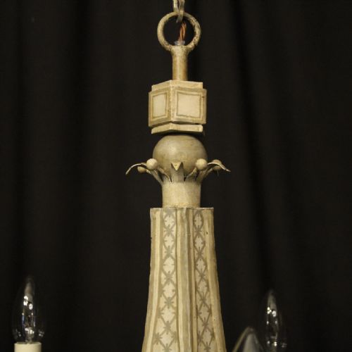 ENGLISH 5 LIGHT POLYCHROME PAGODA CHANDELIER - ADDITIONAL PHOTO 8