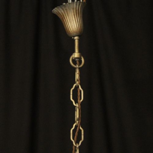 ENGLISH 5 LIGHT POLYCHROME PAGODA CHANDELIER - ADDITIONAL PHOTO 9
