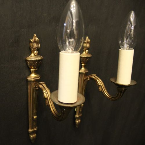 FRENCH PAIR OF SINGLE ARM ANTIQUE WALL LIGHTS - ADDITIONAL PHOTO 1