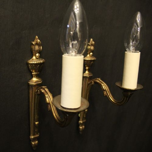 FRENCH PAIR OF SINGLE ARM ANTIQUE WALL LIGHTS - ADDITIONAL PHOTO 3