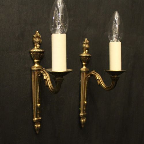 FRENCH PAIR OF SINGLE ARM ANTIQUE WALL LIGHTS - ADDITIONAL PHOTO 4