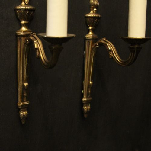 FRENCH PAIR OF SINGLE ARM ANTIQUE WALL LIGHTS - ADDITIONAL PHOTO 5