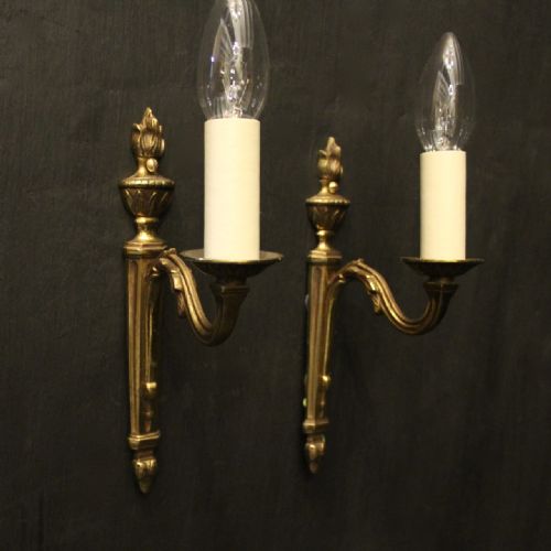FRENCH PAIR OF SINGLE ARM ANTIQUE WALL LIGHTS - ADDITIONAL PHOTO 8