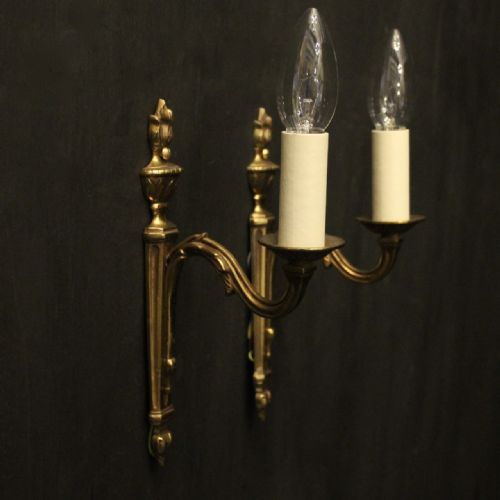 FRENCH PAIR OF SINGLE ARM ANTIQUE WALL LIGHTS - ADDITIONAL PHOTO 9
