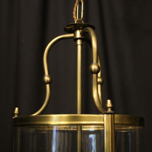 ENGLISH GILDED BRASS TRIPLE LIGHT CONVEX LANTERN - ADDITIONAL PHOTO 3