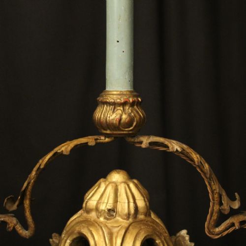 ITALIAN GILTWOOD TOLEWARE 19TH CENTURY ANTIQUE LANTERN - ADDITIONAL PHOTO 7