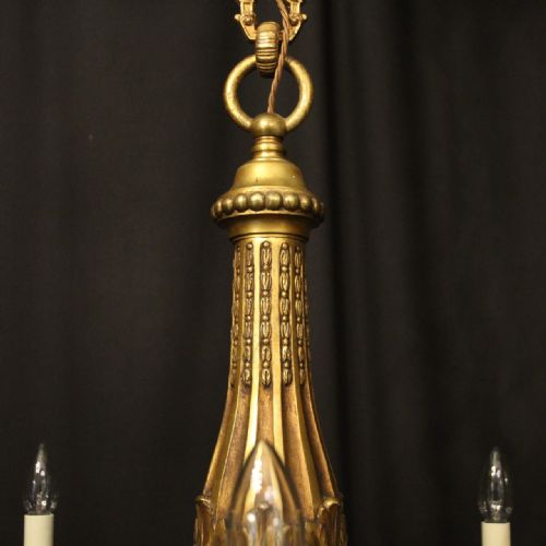 FRENCH GILDED BRONZE 8 LIGHT ANTIQUE CHANDELIER - ADDITIONAL PHOTO 6