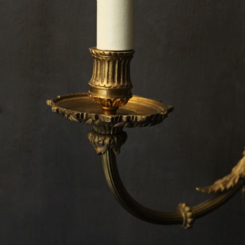 FRENCH PAIR OF GILDED BRONZE ANTIQUE WALL LIGHTS - ADDITIONAL PHOTO 3