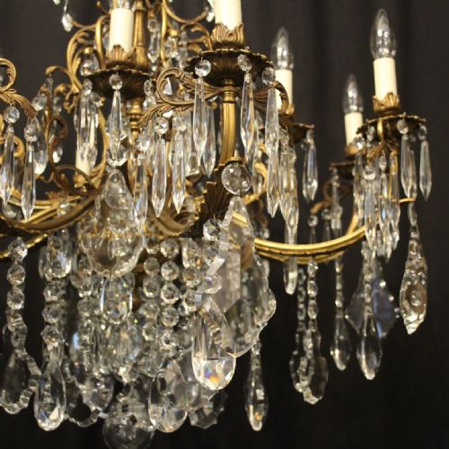 FRENCH 12 LIGHT GILDED BRONZE ANTIQUE CHANDELIER - ADDITIONAL PHOTO 4