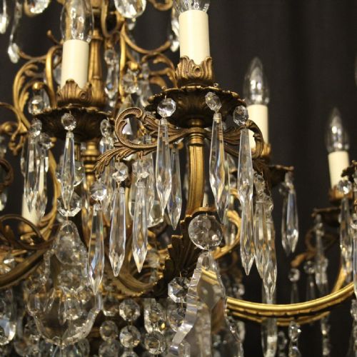 FRENCH 12 LIGHT GILDED BRONZE ANTIQUE CHANDELIER - ADDITIONAL PHOTO 5