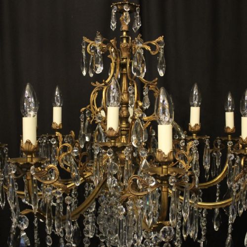 FRENCH 12 LIGHT GILDED BRONZE ANTIQUE CHANDELIER - ADDITIONAL PHOTO 7