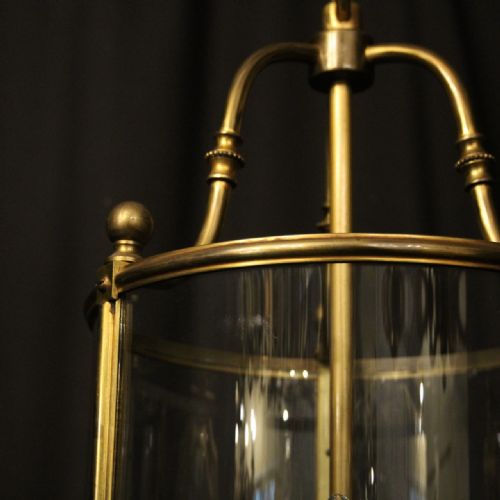 FRENCH GILDED BRONZE TRIPLE LIGHT ANTIQUE LANTERN - ADDITIONAL PHOTO 3