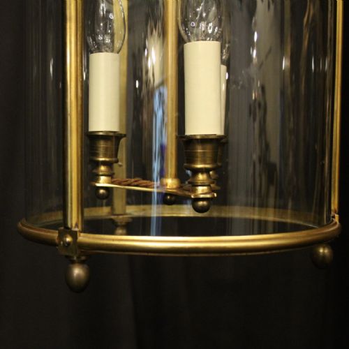 FRENCH GILDED BRONZE TRIPLE LIGHT ANTIQUE LANTERN - ADDITIONAL PHOTO 5