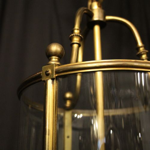 FRENCH GILDED BRONZE TRIPLE LIGHT ANTIQUE LANTERN - ADDITIONAL PHOTO 6