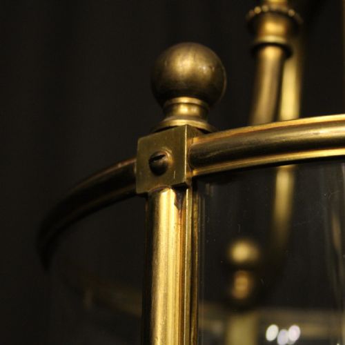 FRENCH GILDED BRONZE TRIPLE LIGHT ANTIQUE LANTERN - ADDITIONAL PHOTO 7